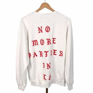 Kanye West Life of Pablo White “No More Parties in LA” Crewneck Large L
